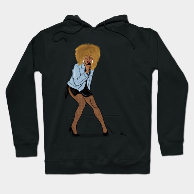 Tina Turner Hoodie by bananapeppersart